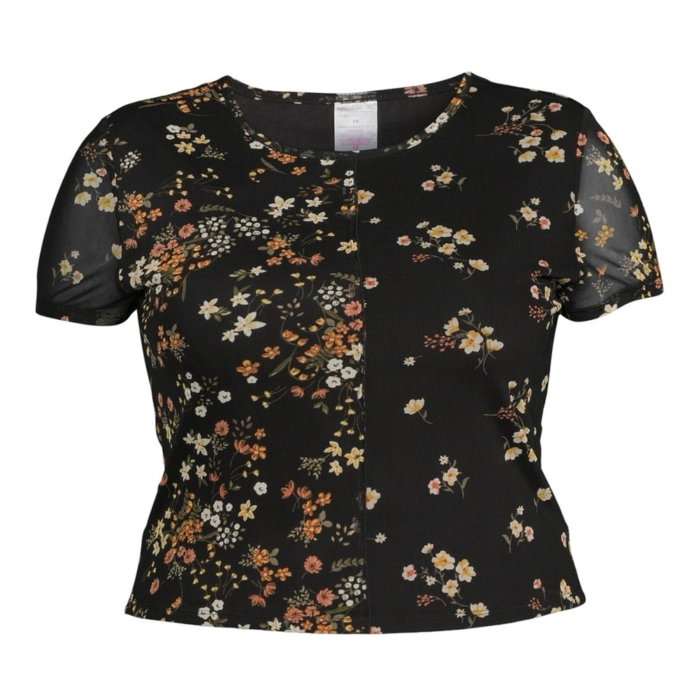 Floral Black Top